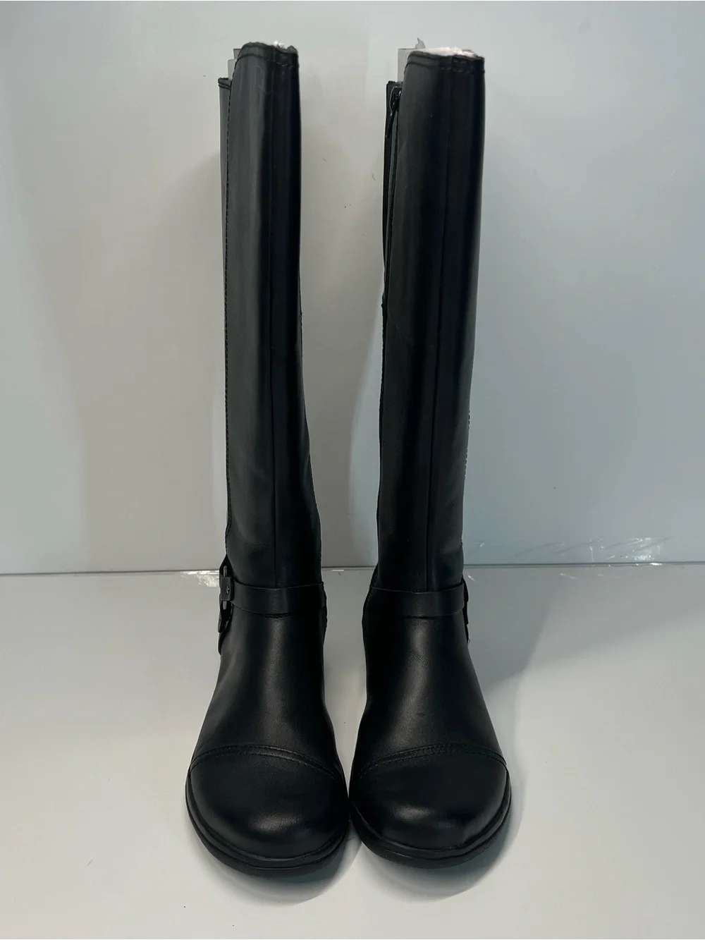 Clarks Cheyn Lindiews Black Leather Tall Riding Boots | Women’s Size 7.5M